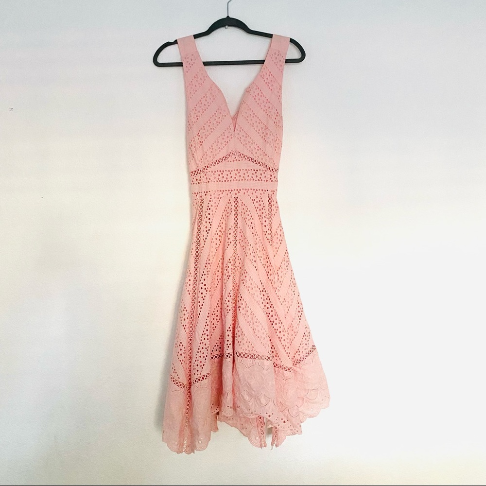 Antonio Melani Nat Eyelet Dress Pink Lemonade Sz 10 - Picture 3 of 14
